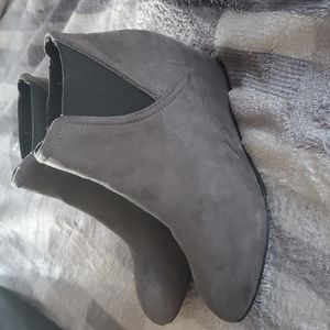 Gray suede boots
